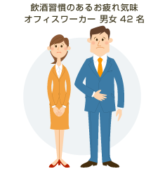 飲酒習慣のあるお疲れ気味オフィスワーカー 男女42名